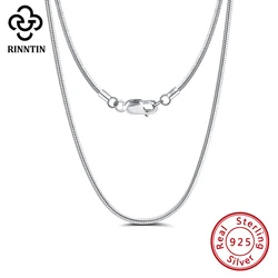 Rinntin 925 Sterling Silver Snake Chain Flat Snake Chain Necklace for Women Men Fashion 8 Sided snake Neck Chain Jewelry SC30