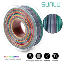 Stallu-Filament arc-en-ciel PLA pour imprimante 3D, impression couleur étendue, 1.75mm, 1kg, 1.75mm