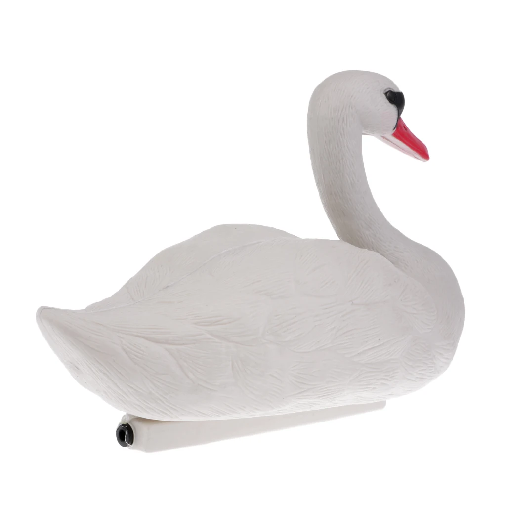 Realistic White Floating Swan Decoy for Hunting Fishing - Garden Ornament Lake Pond Decors Pest Scarer Scarecrow