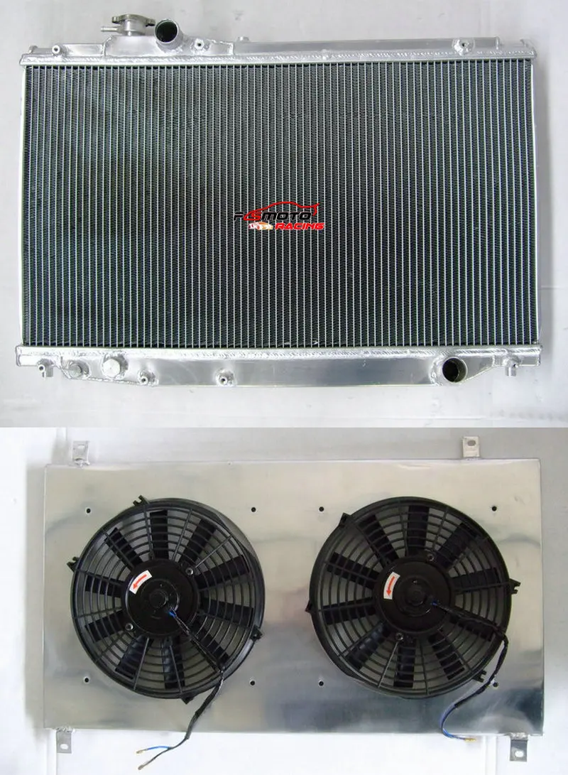 Aluminum Radiator + Shroud + Fan Cooling For Toyota Supra mark4 MK 4 IV JZA80 2JZGE 1993-1998 98 97 96 95 94 93