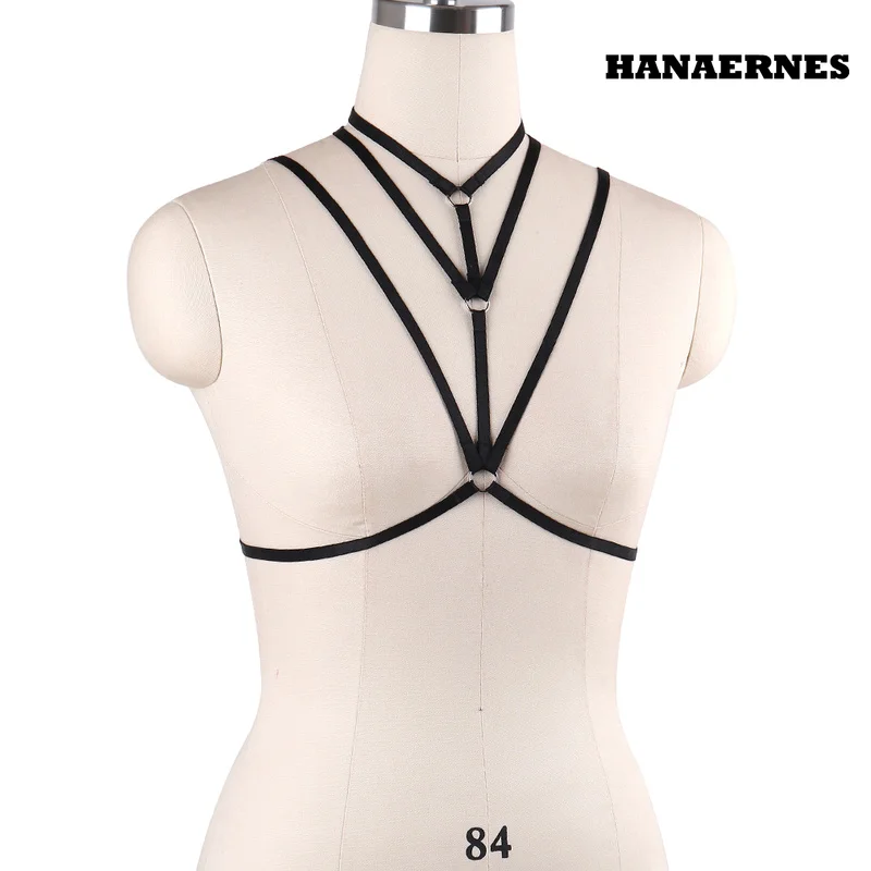 Mode Harness Festival Bh Zu Flitterwochen Dessous Frauen Sexy Harness Bh Schwarz Käfig Bh Einstellbare Zurück Strap Strappy Bh Top