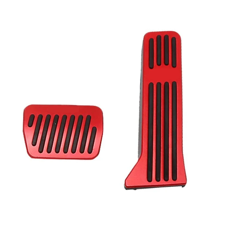 Aluminium Alloy No Drilling Accelerator Pedal Covers,Brake Foot Pedal Pads 2 Pcs(Red) for Mazda 2 3 6 CX-3 CX-5 CX-9