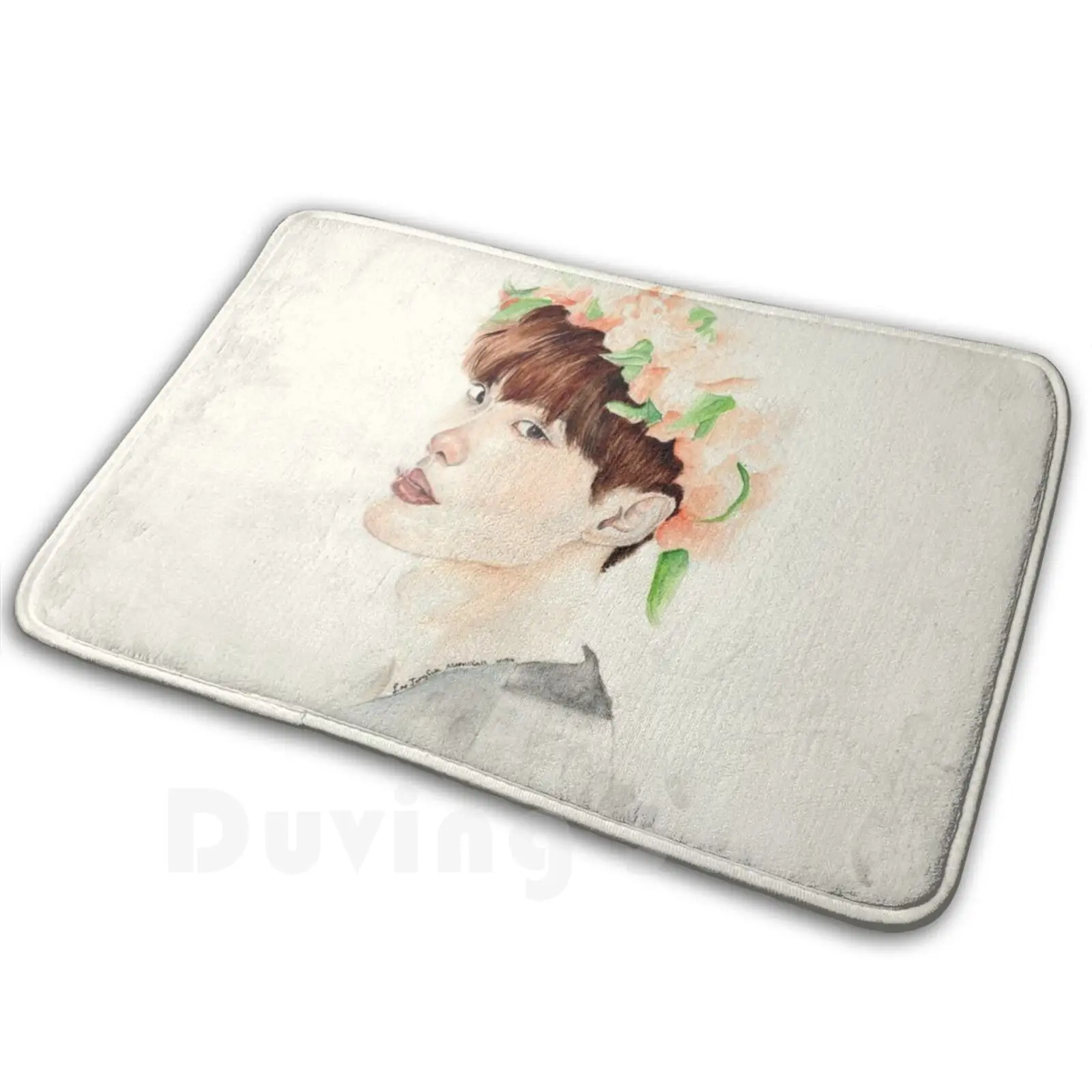 Flower Lee Jong Suk Carpet Mat Rug Cushion Soft Non-Slip Lee Jong Suk K Pop Idol Kpop Fan Art Fanart Kpop Idol Kpop