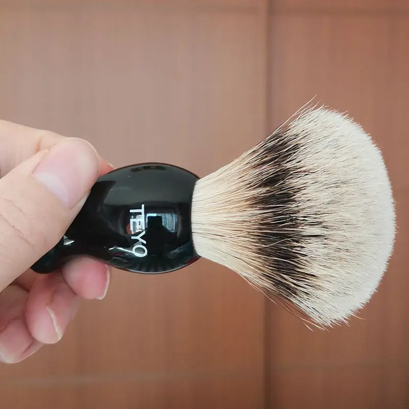 TEYO Shaving Brush of Super Silvertip Badger Hair Resin Handle With Gift Box Perfect for Wet Shave Cream Razor Beard Brush