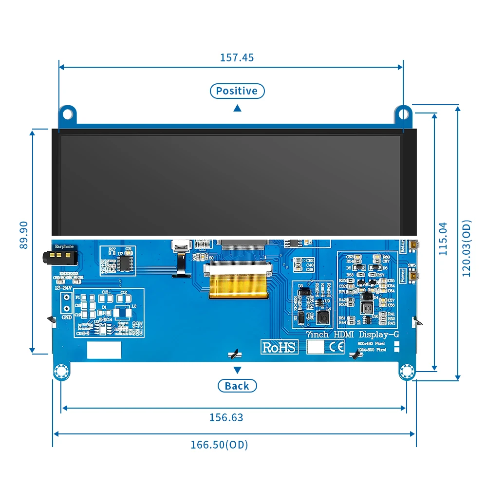 Écran Tactile LCD IPS AIDA64 de 7 Pouces, Mini PC, HDMI Tech 1024x600, pour Raspberry Pi 3 Pi4, Moniteur Orange Pi