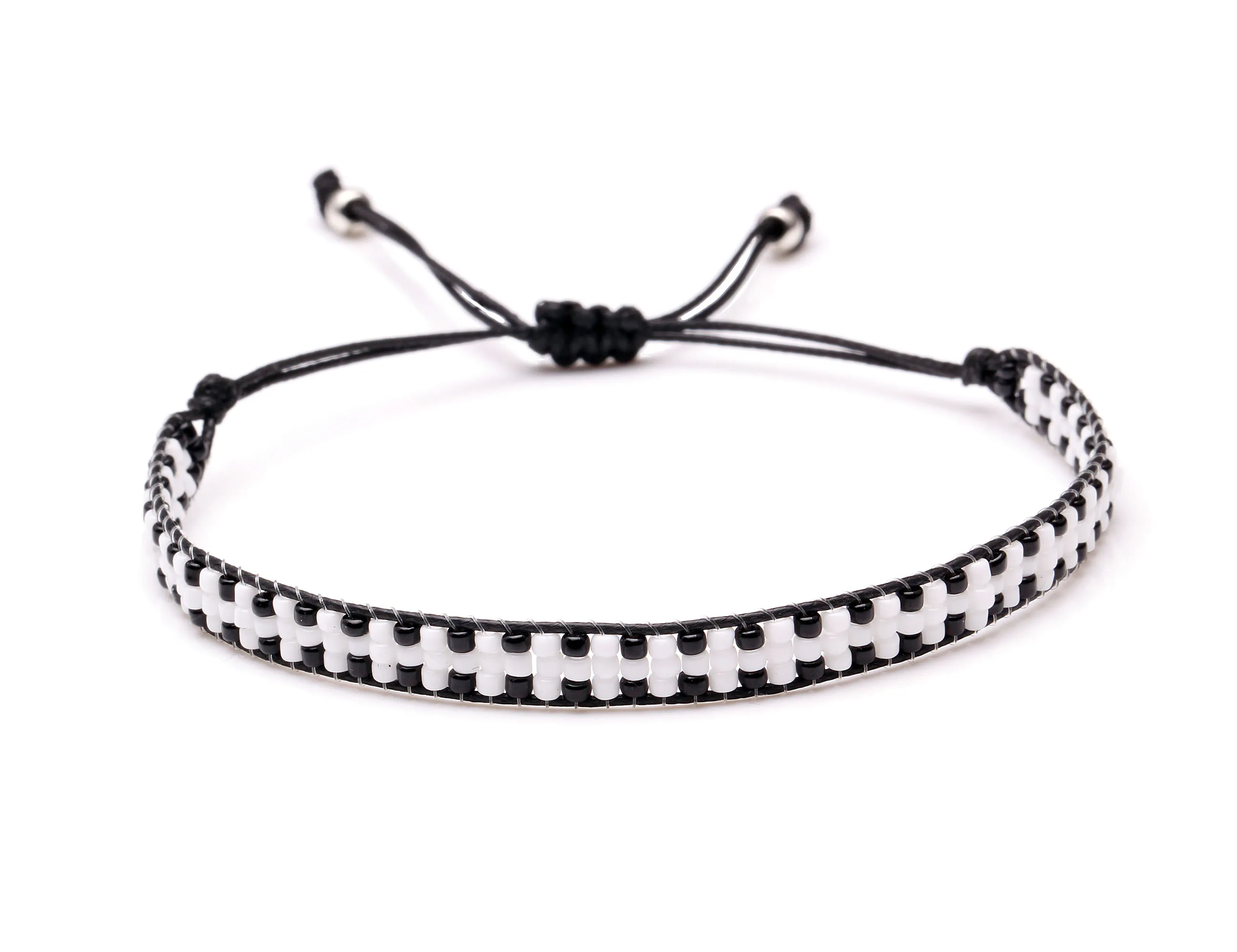 Boho Miyuki Glass Seed Beads Adjustable Waxed String Single Wrap Bracelet Women Men Snowflake Cross Hand Woven Jewelry Present