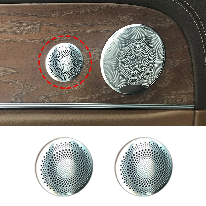 Car rear Door Tweeter Cover For Mercedes Benz W213 W205 E C GLC Class Series hifi horn High quality silver speaker cover trim