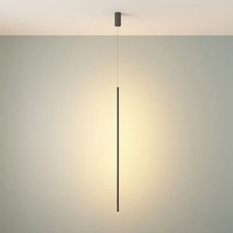 

Modern Slender LED Pendent Light Simple Living Room Deco Sofa Corner Bedroom Bedside Pendent Light Stair Kitchen Lights Hanging
