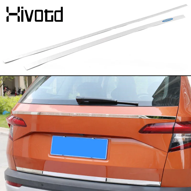 For Skoda Karoq 2023 2024 Accessories Exterior Decoration Rear Door Tailgate Trunk Trim Chrome Frame Trims Cover Bumper Moulding