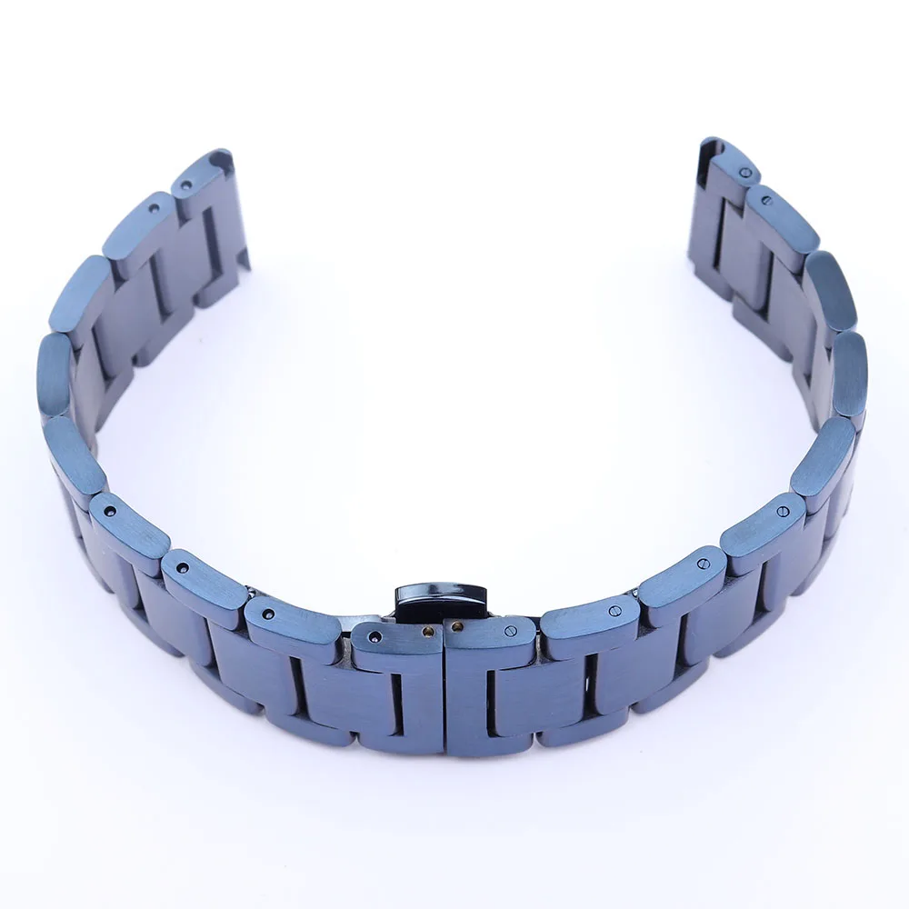 Blue Stainless Steel Link Bracelet Band for Smart Watch Series 6 SE 5 4 3 40mm 44mm For iwatch 6 5 Watchbands Straps Replacement