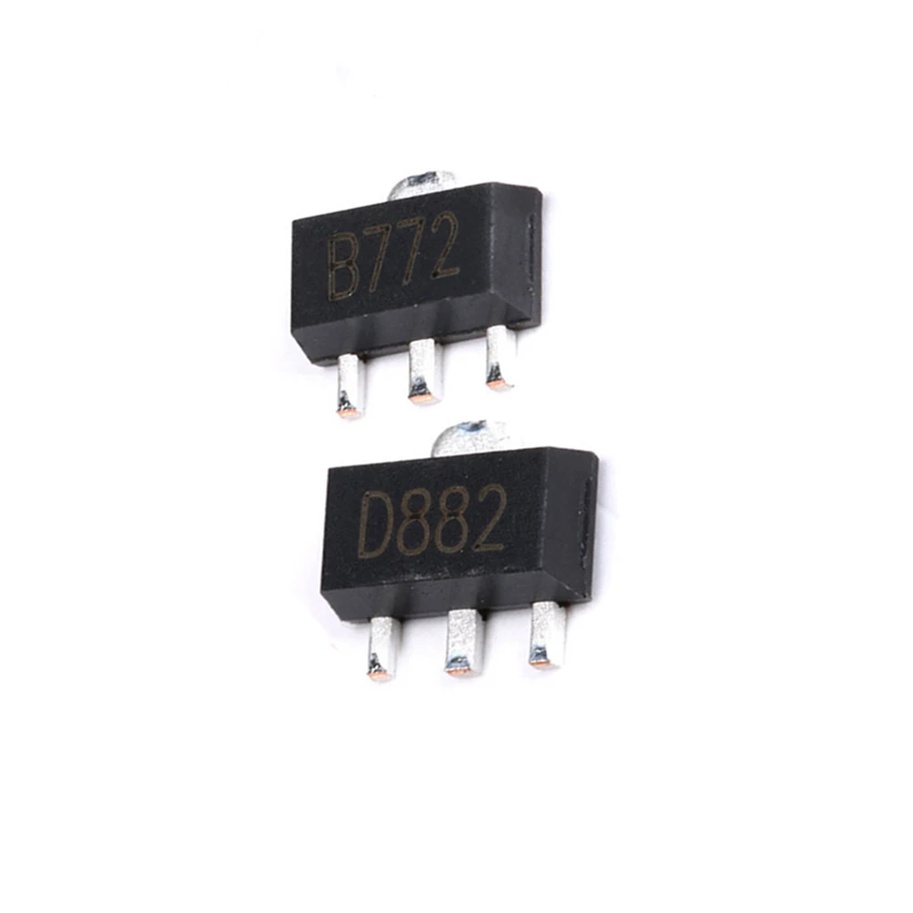 20PCS/LOT B772 D882 10Pair 2SD882 2SB772 Transistor SOT89 NPN/PNP New Original Good Quality Chipset SOT-89