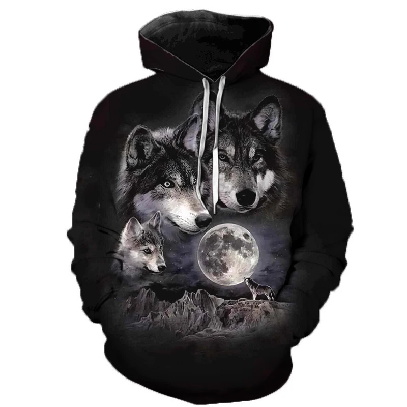 3D Wolf Hoodies Men Hooded Animal Wolf Printed Hoodie Sweatshirts Tracksuits Man/women Jackets Funny Hoody DropShipping