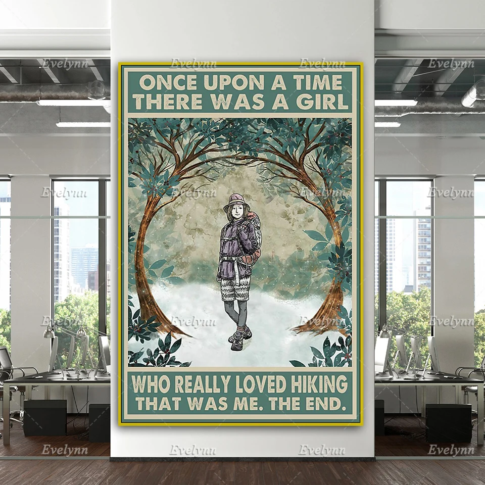 Hiking Once Upon A Time Retro Poster Home Decor Canvas Wall Art Prints Living Room Decoration Unique Gift