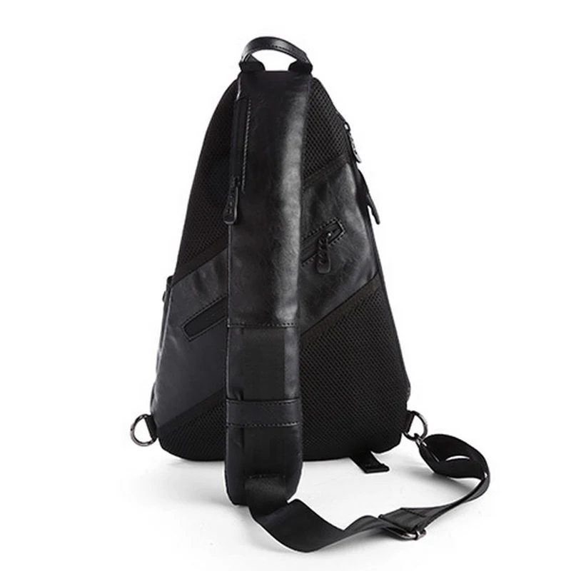 Men Quality Messenger Bag Casual PU Leather Waterproof Shoulder Bags Travel Sports Student Zipper Sling Crossbody Chest Bag Male