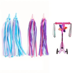 Glands de guidon de vélo pour enfants, banderoles colorées, ruban de décoration, accessoires de vélo d'extérieur, filles et garçons, scooter