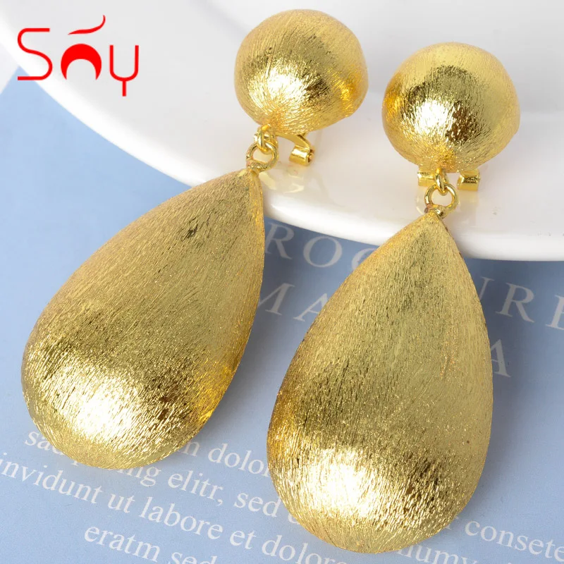 Sunny Jewelry Fashion Copper 18K Gold Plated Scrub Drop Dangle Earrings For Women Daily Wear Party Wedding Gift Classic Ball Ear