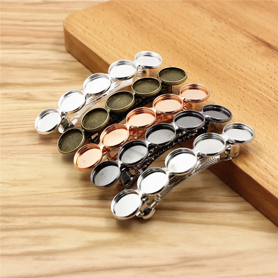 

Onebeading Fit 12 мм круглые кабошоны 5 основных заколок для волос пустые настройки зажимы для волос аксессуары для DIY аксессуары 14x68 мм 5 шт.