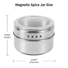 Magnetic Spice Jars Wall Mount Stainless Steel #2