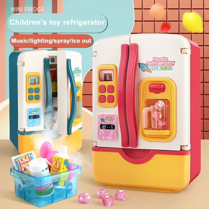 Children Double Door Role Play Fridge Toys Kitchen Simulation Refrigerator Pretend Role Play Toys For Children Educational Toys