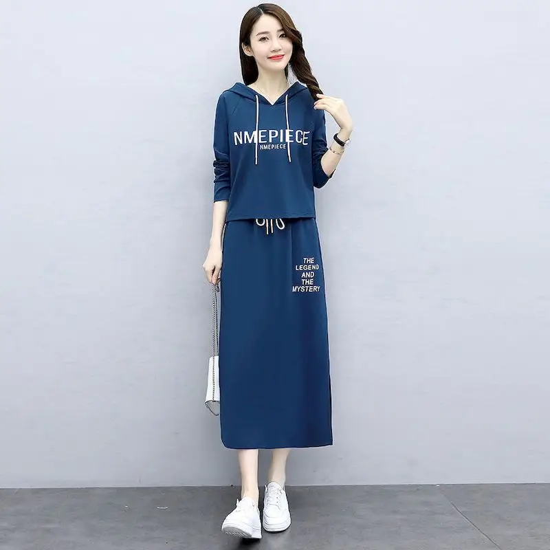 

2024 Spring Autumn New Women's Set Skirt Large Size Slim Loose Women Clothing Set Fashion Temperament Two Piece Skirt Indie Folk