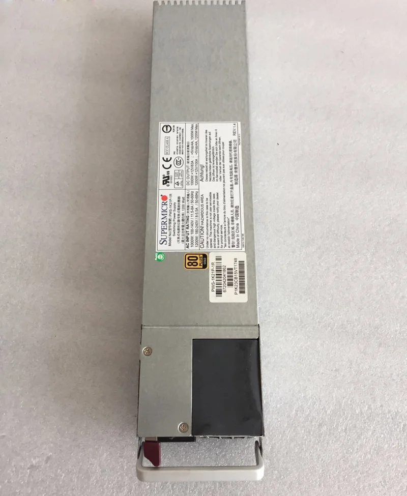 Supermicro PWS-1K21P-1R 1U Redundant Power Supply 1000W/1200W PSU 80 Plus Gold