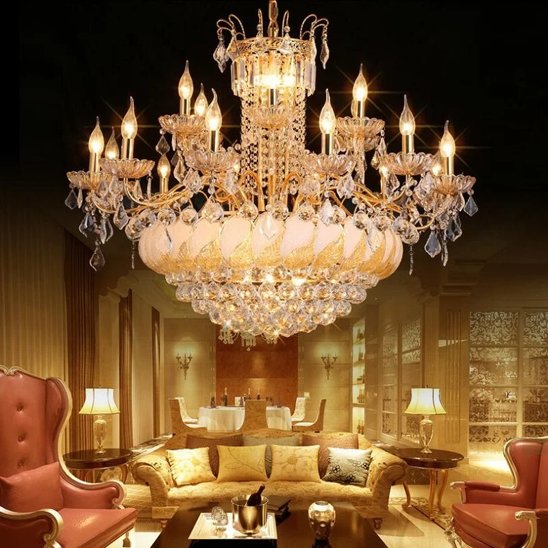 

European Style Ceiling Lamp Led Chandelier For Living Room Bedroom Dining Room K9 Gold Crystal Chandeliers Indoor Lighting