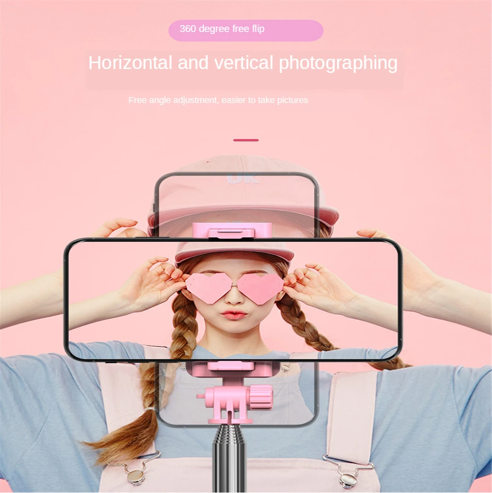2021 stojak na telefon komórkowy Selfie Stick bezprzewodowy uchwyt do przenoszenia Bluetooth statyw z pilotem obrotowy do telefonu