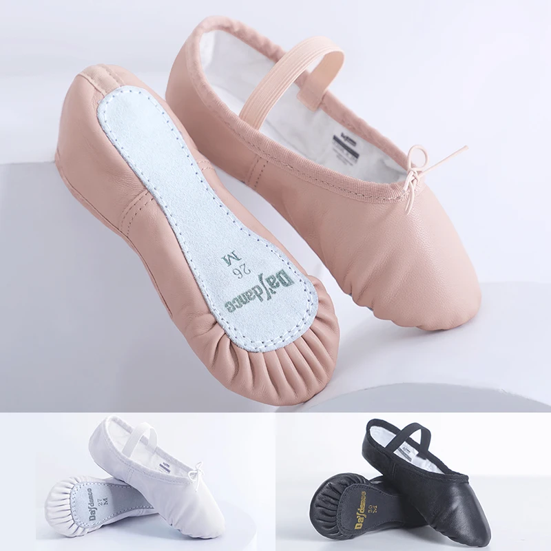 Genuine Leather Ballet Shoes Dancing Slippers Gymnastics Shoes Dance Shoes for Woman Girls Soft Sheepskin Lace Up Ballet Shoes