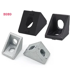 10pcs Aluminum 2020 Corner Bracket Fittings Aluminum 20x20 L Connector Angle Bracket Fastener Aluminium Profile CNC 20x20x17mm