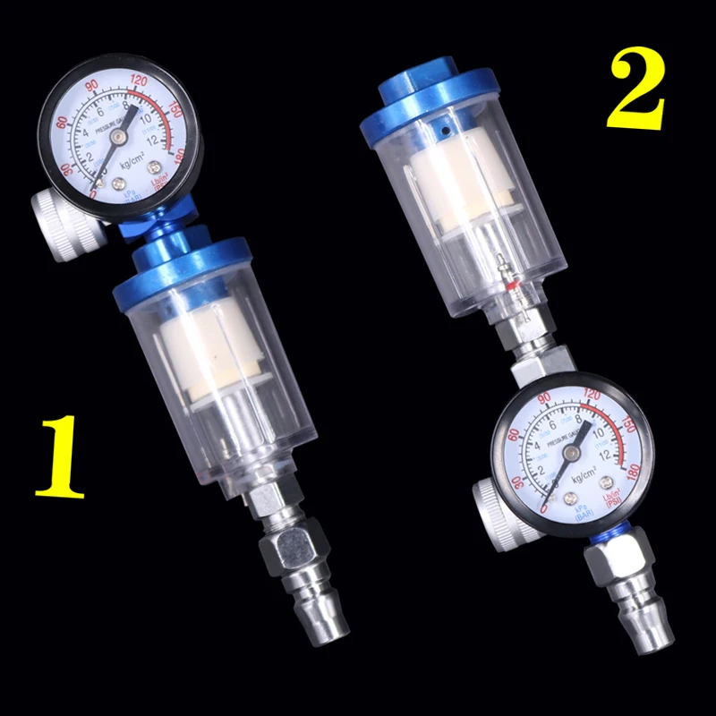 

JUNEFOR Spray Gun Air Regulator Gauge In-line Water Trap Filter Adapter Pneumatic Tools Accessories For Airbrush 0-0.7 mpa