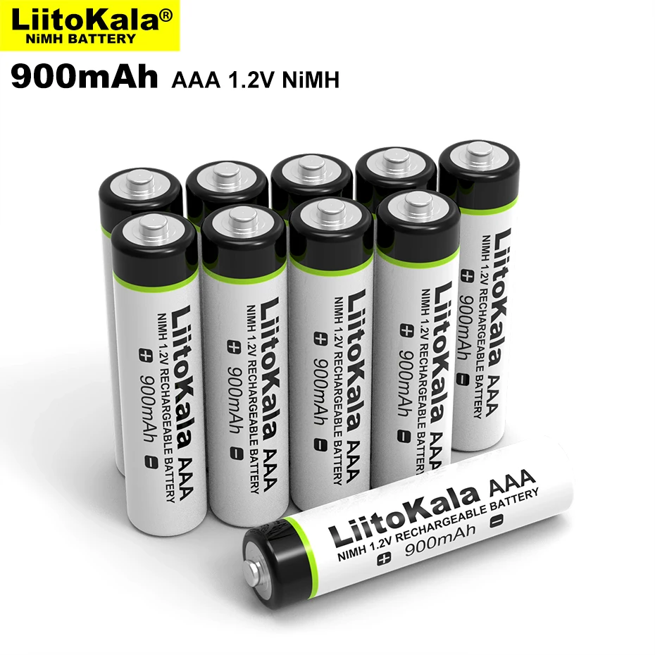 2-20PCS Original LiitoKala 1.2V AAA 900mAh NiMH Rechargeable Battery for Flashlight, Toys,Remote control