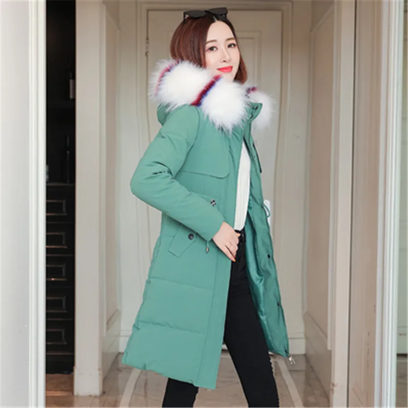 Fashionable women\'s winter warm hooded cotton winter jacket solid color long-sleeved jacket ladies Women\'s cotton coat