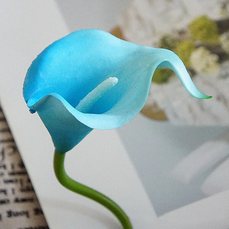 9-teiliges Set Künstliche Mini-Kallalilien aus Latex, Kunstblumen, Brautstrauß, DIY Hochzeitsblumenwand, Hintergrund, Heimdekoration – Detail 8