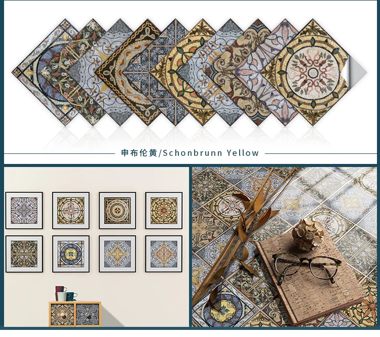 10 stücke Kristall Mandala selbst klebende PVC-Wanda uf kleber schälen und kleben wasserdichte Küche Bad Tapete Wohnzimmer Wand dekoration – Detail 27