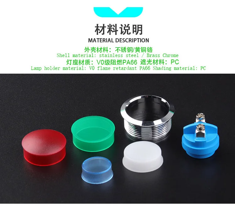 19มม.ไฟสัญญาณ Light Prompt Light 3v5v6v12v24v220สีแดงสีเหลืองสีเขียวสีฟ้าสีขาว LED