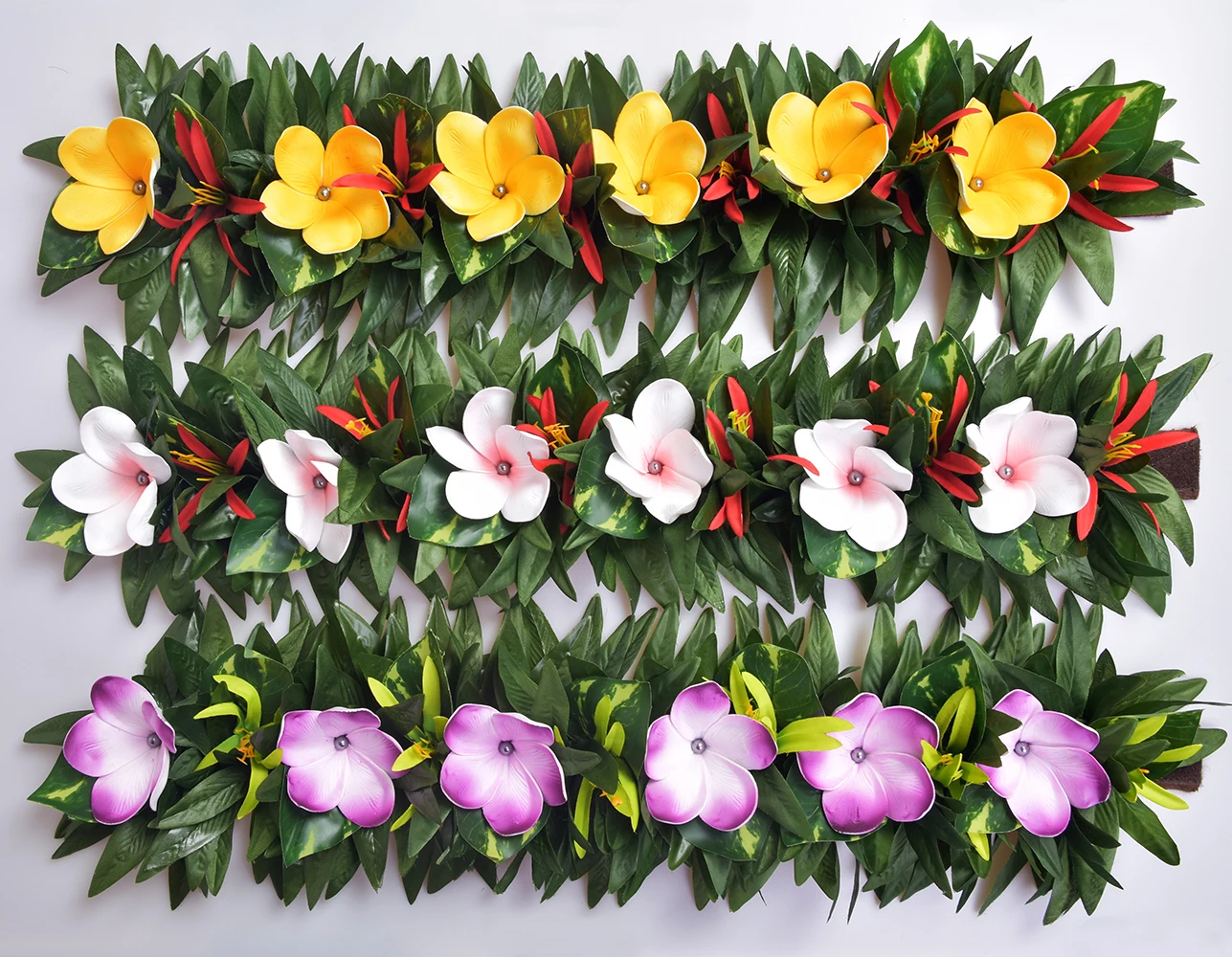 MIXED COLOR Free Shipping HK00020-C 30pcs/lot 64CM 4 Color Artificial Silk Plumeria W Shell Pearl Headband Haku Hair Accessories