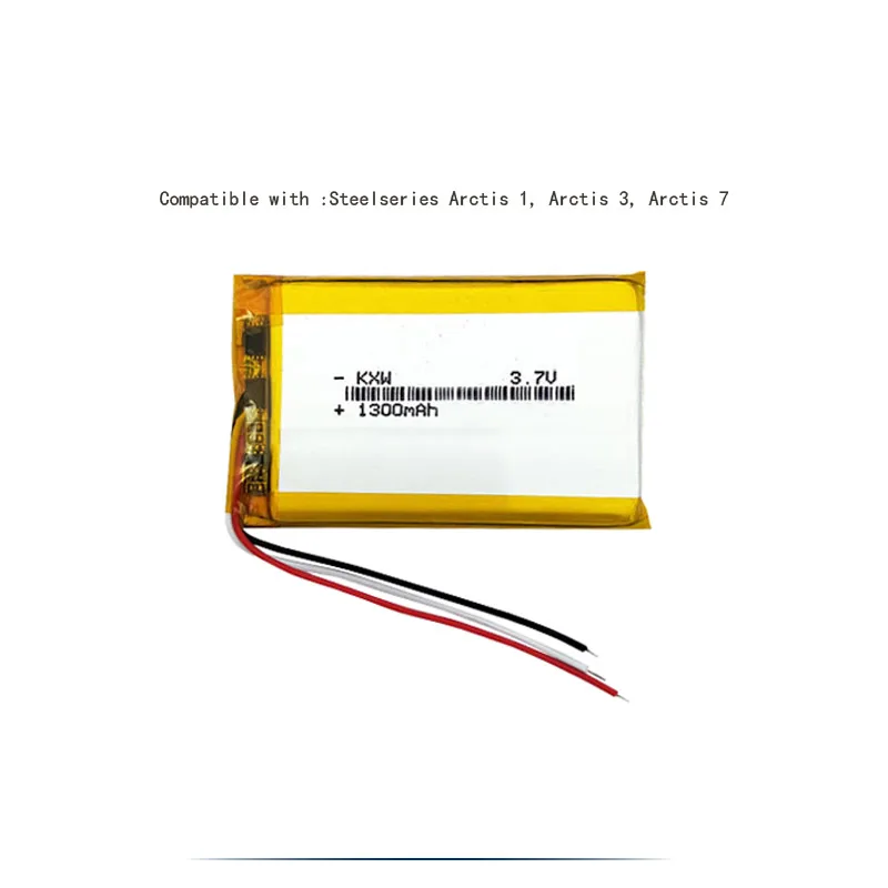 Оригинал заменяет AEC 503759   Аккумулятор 1300 мАч для игровой гарнитуры SteelSeries Arctis 1 3 7