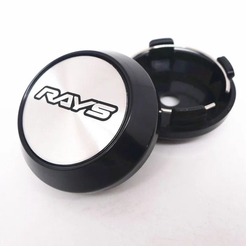 4pcs For 64mm 57mm RAYS Car Wheel Hub Rim Center Cap Cover 45mm Badge Emblem Sticker