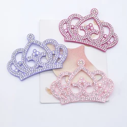 6Pcs 84*58mm Padded Crown Shaped Rhinestone Applique for DIY Clothes Crafts Decor Patches Headwear Hair Bow Accessories