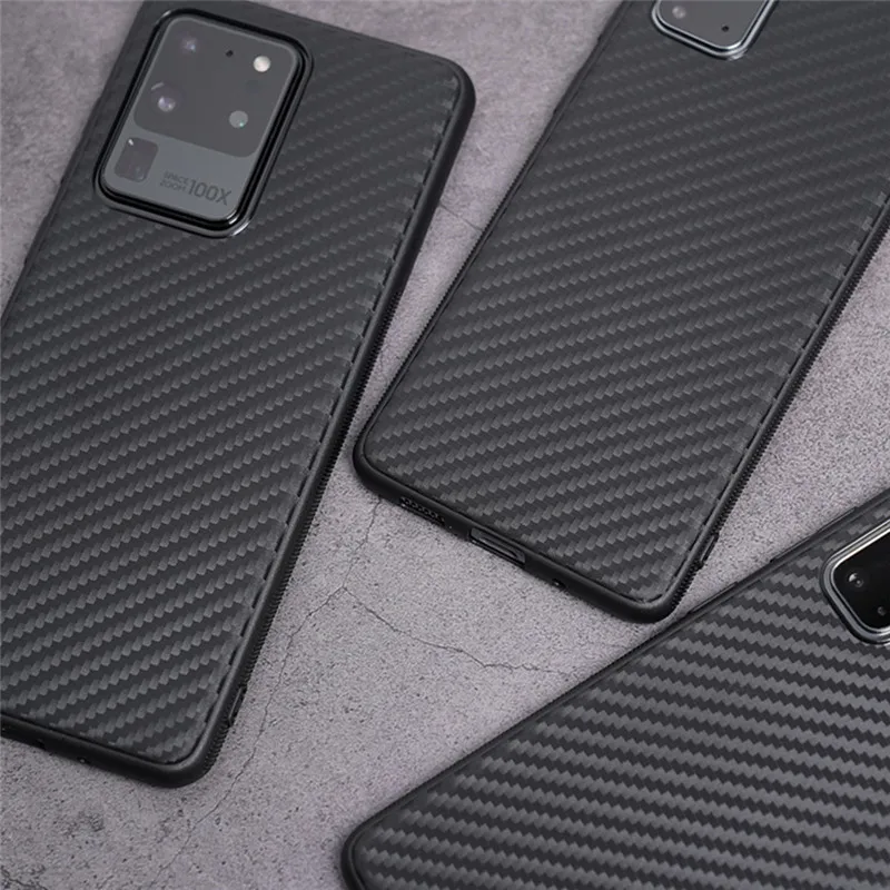 Carbon Case For Samsung Galaxy S24 S23 S22 S21 S20 S10 S9 Plus Note 8 9 10 20Ultra S21FE S20FE S23FE Silicone Cover