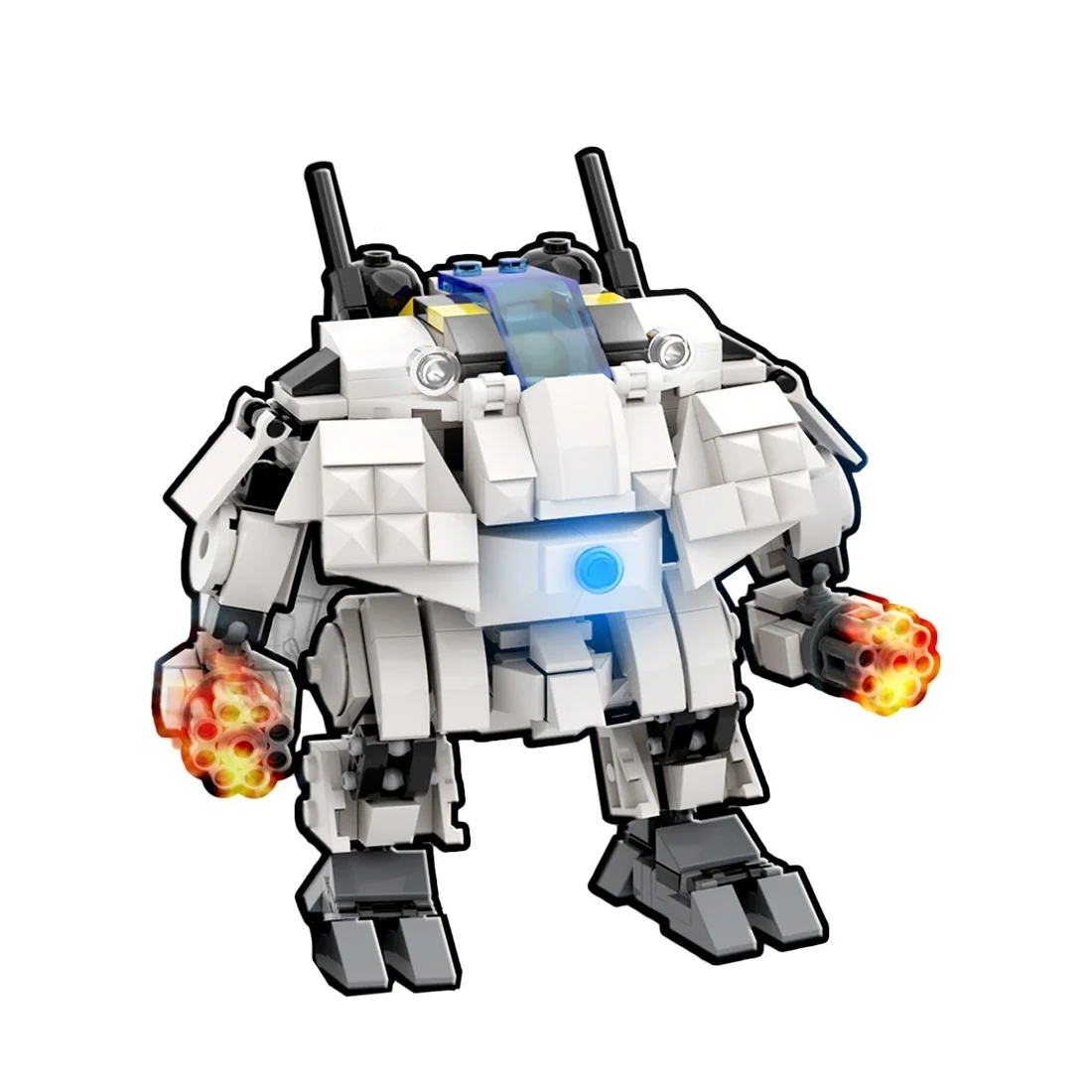 333Pcs MOC Snow Badger Mecha Bricks Model Small Particles Building Block Educational Toy