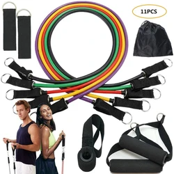 11pcs Latex Resistance Bands Crossfit Training Exercise Yoga Tubes Pull Rope Rubber Expander Elastic Bands Fitness with Bag