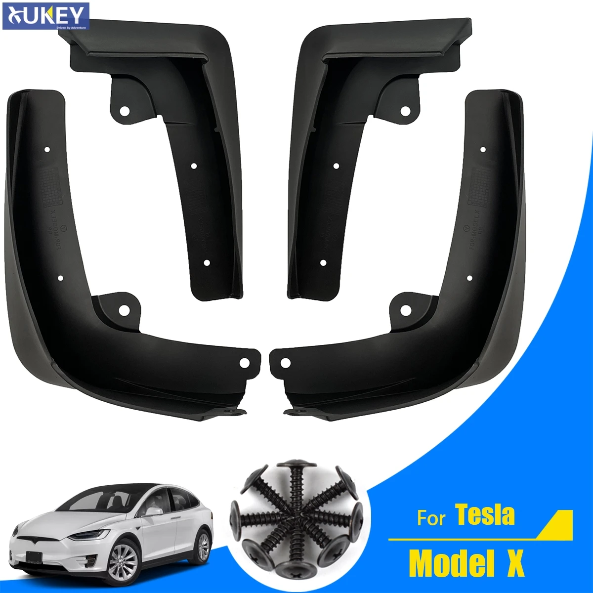 

Racing Mudflaps For Tesla Model X ModelX 2015-on Mud Flaps Splash Guards Mudguards Mud Flap Front Rear Fender W/Clips Screws