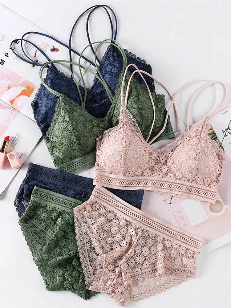 Sexy lingerie set Lace Bra and Panty Seamless bralette Push Up Underwear Women Briefs Wireless Langerie Feminina Fashion Bras