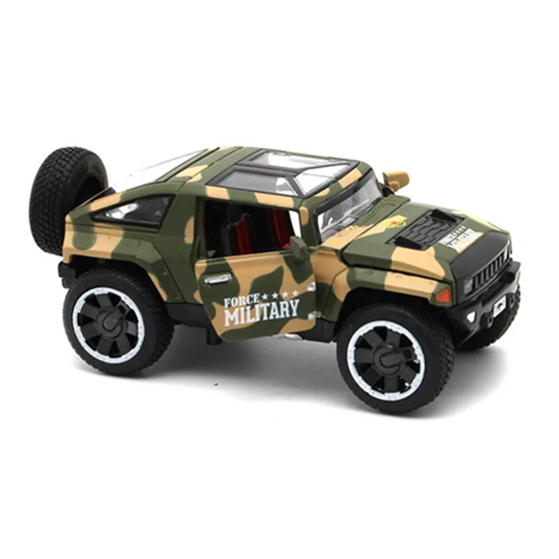 1:32 alta simulação hummer hx polícia carro conceito modelo de carro liga puxar para trás som e luz das crianças brinquedo carro presente aniversário