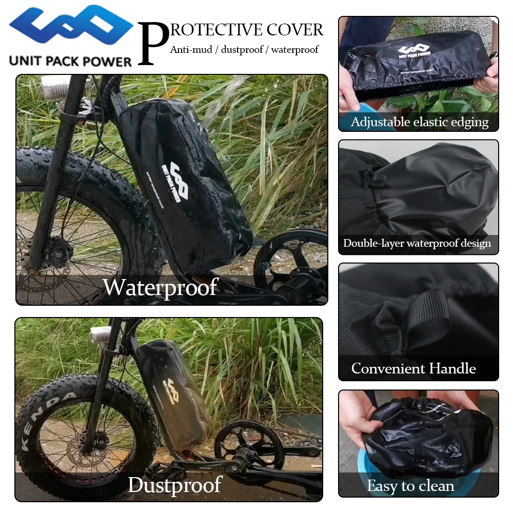 UPP Waterproof Bag Dustproof Anti-mud Cover for Downtube Lithium EBike Batteries Accessory Hailong Shark Dolphin Polly Style