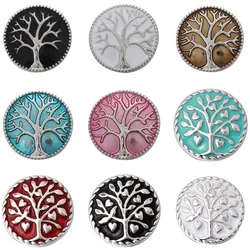 6pcs/lot Hot Sale 18mm Snap Buttons Jewelry Tree of life Snaps for 18mm Snap Bracelet Charm Accessories