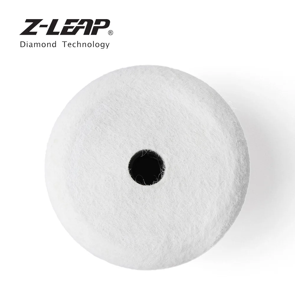 Z-LEAP 1PC 4 Inch Wool Felt Polishing Pads Car Metal Stone Buffing Pad 100mm M14 Thread For Polisher Angle Grinder