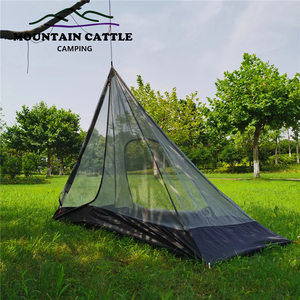 

Outdoor Summer Mesh Tent Ultralight Backpacking Travel Tourist Tent Rodless Pyramid Inside Camping Teepee Tent 230*140*160cm