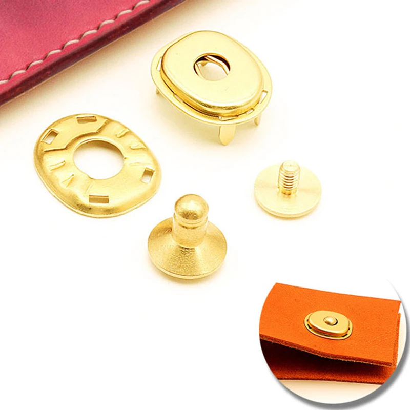 Solid brass leather craft wallet screws snap button solid brass material